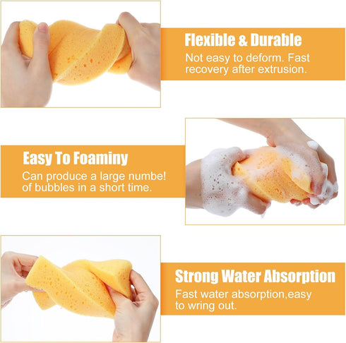 Yuanan 16 6.1 3.5 1.8 Inch Pcs Car Wash Sponge, Yellow Grout Sponge x x Large Cleaning Sponges Multipurpose Big Sponges