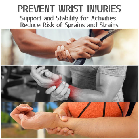 2 Pack Wrist Braces for Carpal Tunnel, Arthritis, and Tendinitis Pain Relief, Compression Support for Both Hands