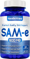 SAM-E Supplement 500mg | S-Adenosyl-L-Methionine for Bone and Mood Support | Non-GMO, Gluten Free (90 Day Supply)