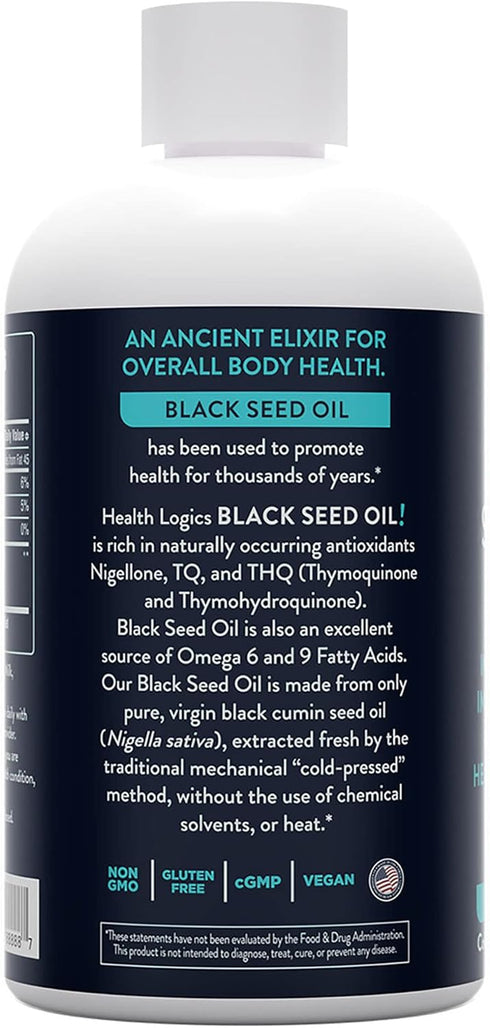 Health Logics Black Seed Oil, Pure Cold Pressed, 6 fl oz