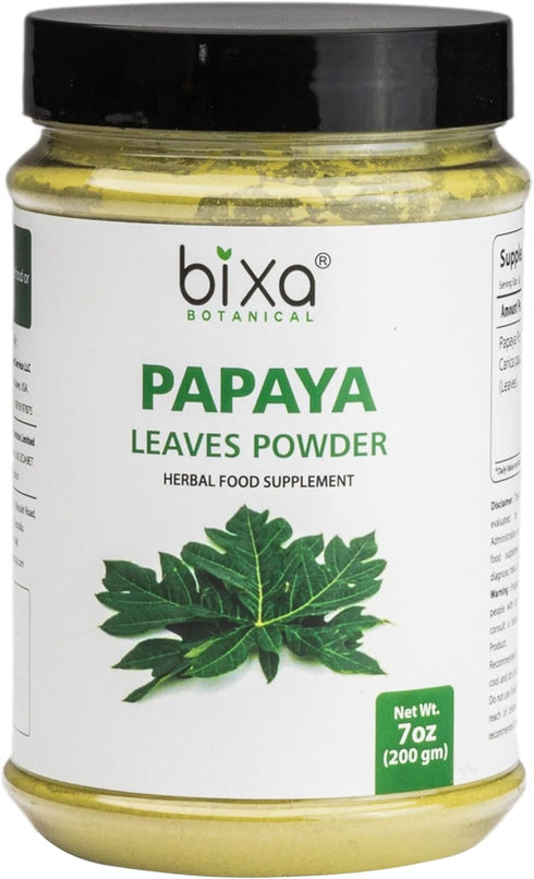 bixa BOTANICAL Papaya Leaf Powder, Ayurvedic Herb, Anti-oxidant Agent, Herbal Supplement, 200g