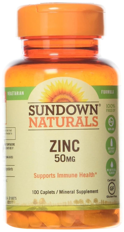 Sundown Zinc Gluconate 50 mg Caplets, 100 ct