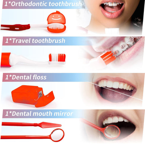 Annhua 8 Pack Orthodontic Care Kit - Portable Braces Cleaning Tools for Oral Hygiene