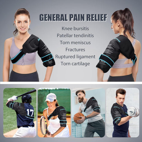 Shoulder Ice Packs for Injuries, Reusable Heat or Cold Therapy Gel Pack
