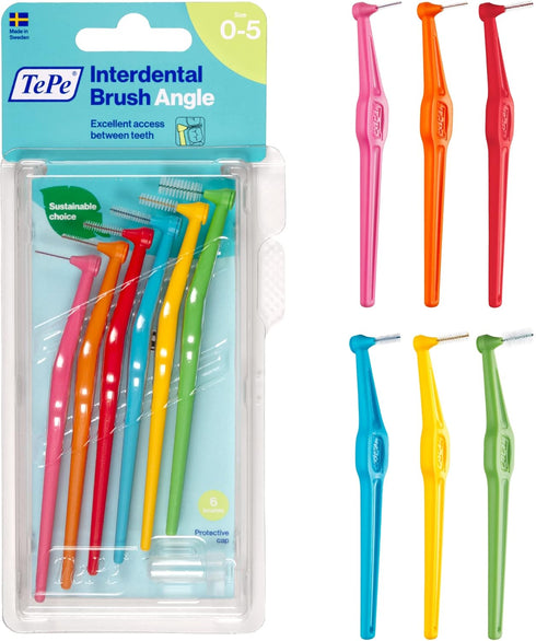 TEPE Interdental Brush Angle, Multi Pack Angled Dental Brush for Teeth Cleaning