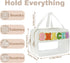Snack Bags for Travel, Varsity Letter Pouch, Clear Toiletry Bag, Preppy Cosmetic Bag for Women, PU Leather