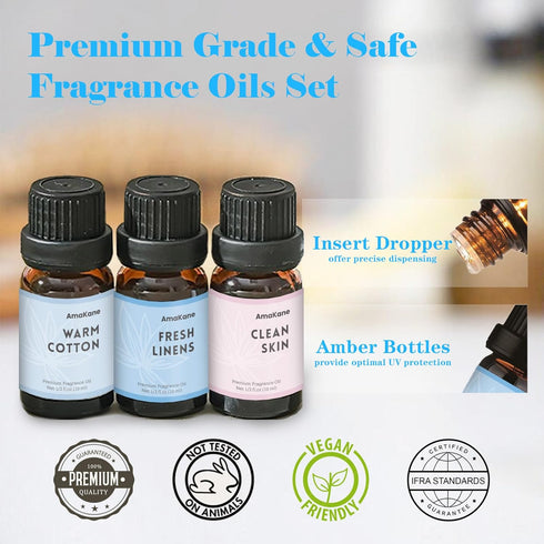 Set, Clean & Bakery Fragrance Oils AmaKane Fragrance Oil for Candle Making, Aromatherapy Essential Oils for Diffuser