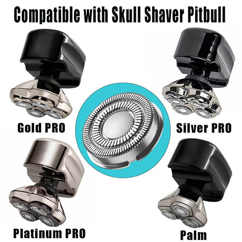 Shaver Replacement Blades compatible with Skull Shaver Pitbull Gold Pro Shaver ,Men's Electric Shaver Replacement Heads,Replacement Heads for Electric Shavers,8Count