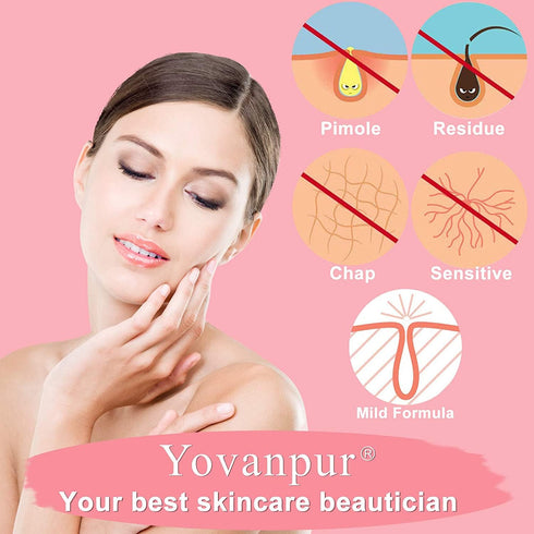 Yovanpur Hard Wax Beads for Hair Removal, 300g (10 Oz) with 10 Wax Sticks for Sensitive Skin (Rose Pink)