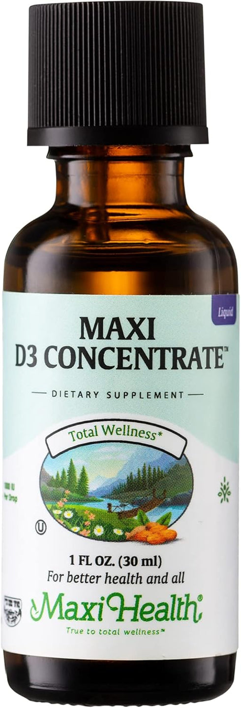 Maxi Health Vitamin D3 Concentrate, 1000 IU Per Drop, Dietary Supplement, 1 fl oz