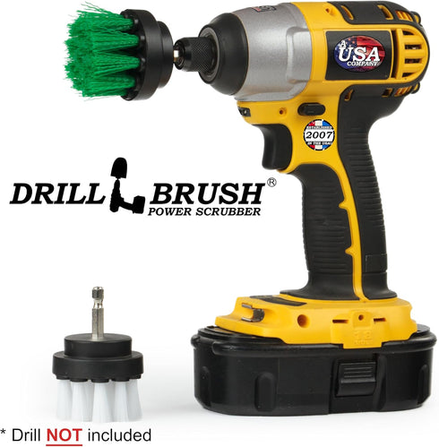Drill Brush - Grout Cleaner - 2-inch Diameter Round Spin Brush Set for Kitchen Accessories and Carpet Cleaning