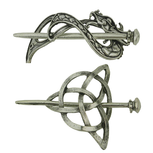 Tinsow Silver 2 Pcs Hair Clip Set, Creative Celtic Hair Slide Hairpins, Hair Accessories for Women (Style B S)