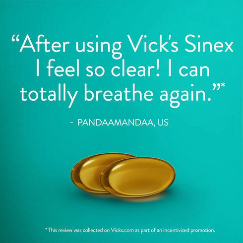 Vicks Sinex SEVERE LiquiCaps, Maximum Strength Sinus Relief, Non-Drowsy, 24 LiquiCaps for Headache & Congestion