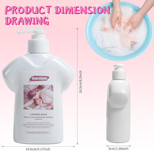 Lingerie Detergent, Double Concentrated, Lady Scented, 10.14 Fl Oz (2, Vanilla) - Delicate Underwear Cleaning Liquid