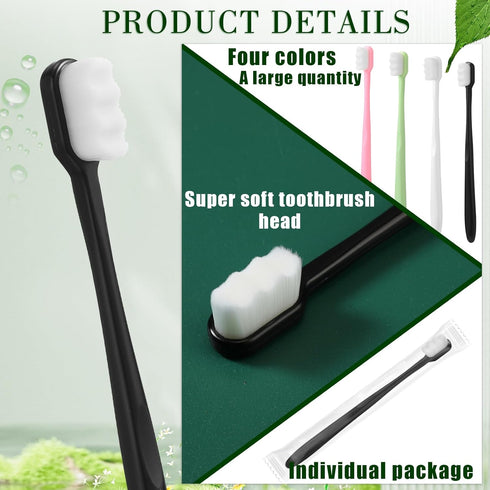 80 Pcs 7" Extra Soft Toothbrush Bulk, 20,000 Soft Bristle Manual Toothbrushes for Sensitive Teeth and Gum Comfort
