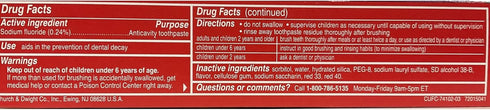 LOQFA 6 Oz (Pack 4) Close-Up Toothpaste, Refreshing Red Gel, Anticavity Fluoride, Cinnamon