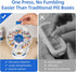JULOS 14-Day 14 Push Button Pill Dispenser for Seniors & Caregivers | Standing or Wall-Mount Medication Organizer
