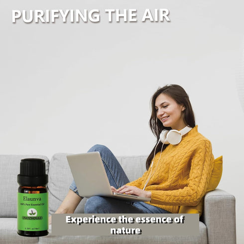 Set,100% (0.33Fl Oz*6, Set) Essential Oils Pure Natural,(Peppermint/Patchouli/Rosemary/Lemongrass/Vanilla/Lavender)