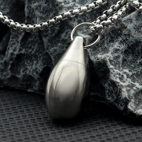Pill Holder Necklace Nitro Pill Case, Titanium Waterproof Pill Container Necklace for Men Women, Small Pill Box with