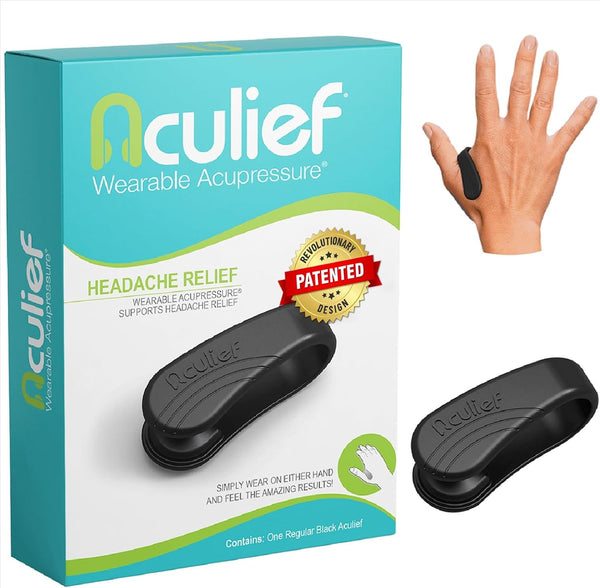 Aculief 1-Pack Wearable Natural Acupressure Support for Relaxation, Headache, Stress Alleviation