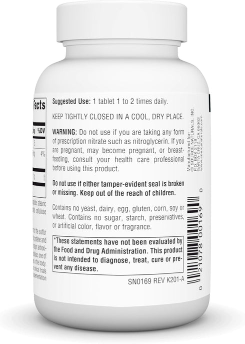 Source Naturals N-Acetyl Cysteine Antioxidant Support, 1000 mg Dietary Supplement for Respiratory Health, 60 Tablets