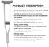 TOMMHANES AMISGUOER Crutch Cover, Washable Crutch Underarm Pads, One Size (2 Armpit, 2 Hand Cushion) (CP06G)