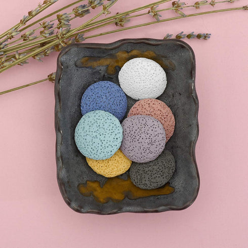 Set 14Pcs Top Plaza Lava Rock Stone Aromatherapy Essential Oil Diffuser Square Ceramic Fragrance Perfume Ware Bowl