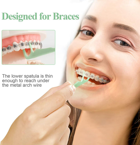 300 Count Orthodontic Flossers for Braces, Dental Floss Picks, 50 Count Bag, Pack of 6