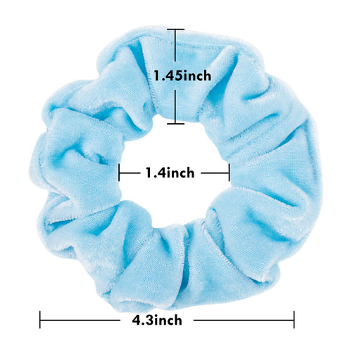 Whaline Pastel Hair Scrunchies - Elastic Velvet Hair Bands, Boho Soft Hair Ties for Girls Women, 12 Colors
