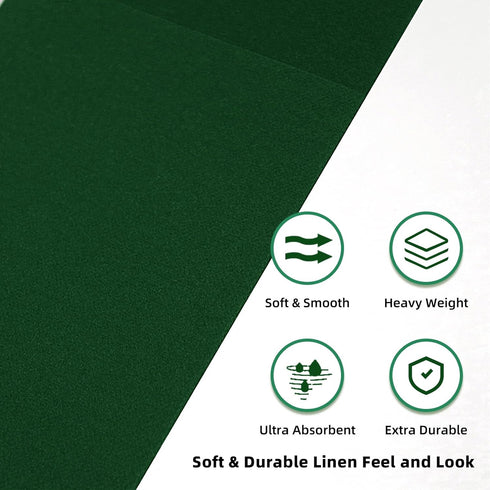 KAMMAK 100 Pack Disposable Cloth-Like Dark Green Dinner Paper Napkins - Premium Thick with Flatware Pocket