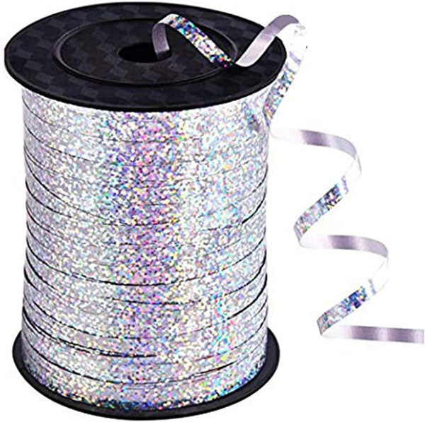 BEISHIDA 500 Yards Silver Ribbon, Curling Crimped, Shiny Metallic for Gift Wrapping, Birthday Party Decor