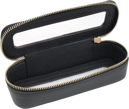 Clear Makeup Brush Bag, Small Holder Travel Makeup Bag for Purse, Mini TSA Approved Cosmetic Brush Case, Portable