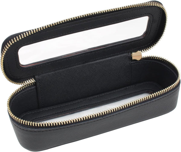 Clear Makeup Brush Bag, Small Holder Travel Makeup Bag for Purse, Mini TSA Approved Cosmetic Brush Case, Portable