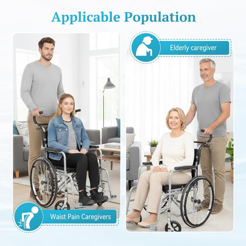 (500lbs Wheelchair Handle Extender Weight Capacity), Curved Handle/Ergonomic Design, Adjustable Wheel Chair