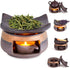 YSZYPETHE Handmade Ceramic Aromatherapy Diffuser,Herb Burner & Candle Wax Warmer with Tealight Holder,