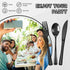 150 Pack Heavy Duty Plastic Silverware, Disposable Cutlery Set with 50 Forks, Knives, Spoons for Parties, Events
