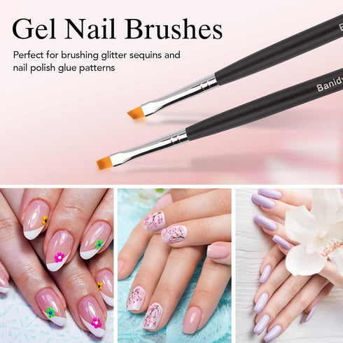 Nail Art Brushes Dual-Head Pen Painting Set, Gel Nail Art Design Tools Include Nail Extension Gel Brush, Liner Brush,