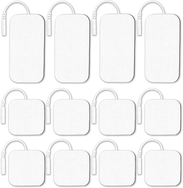 Durable Replacement Pads Compatible with AUVON TENS 7000 TENS Unit, 12 pcs Multiple Sizes