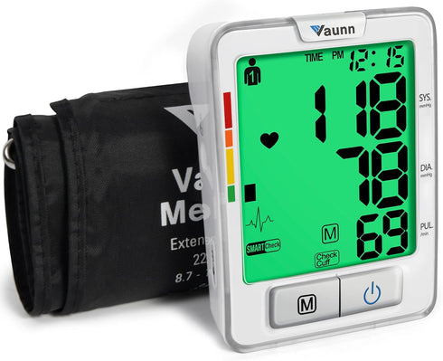 Vaunn Medical Automatic Blood Pressure Machine with Large Cuff, Digital Monitor, Upper Arm Cuff 8.7-16.5" (vB100A)