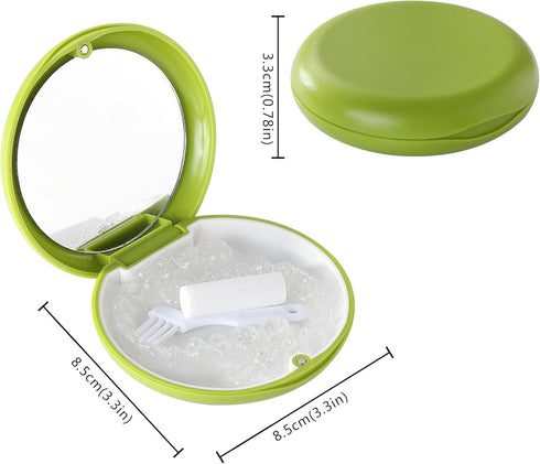VRUIFA 2 (1PCS White+1PCS PCS Retainer Cases, Compatible with Invisalign, Mouth Guard Case with Mirror, Suitable