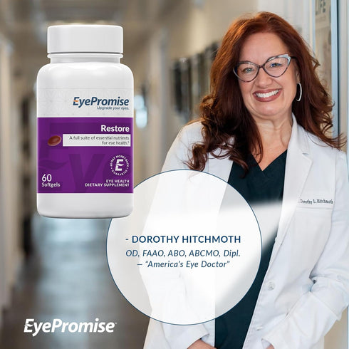 EyePromise Restore Supplement - 60 Softgel Capsules with Lutein, Vitamin C, D, E, Omega-3 Fish Oil, Zeaxanthin -