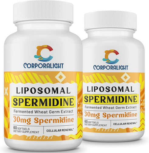 30mg Spermidine Supplement, Liposomal, High Absorption, More Potent than Spermidine 3HCL, 120 Softgels