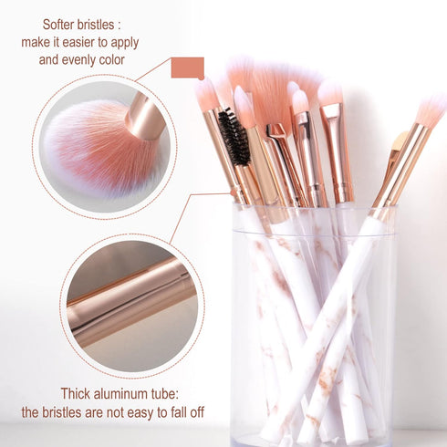 16PCs Marble Makeup Brushes Set, Premium Synthetic Kits for Foundation, Powder, Eyeshadow, Eyeliner, Blending