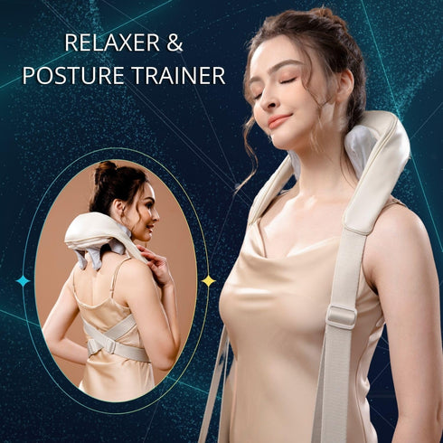 Luxe Wearable Neck & Shoulder Massager with Heat, Eco-Friendly Material, Ergonomic Design, Deep Kneading for Pain