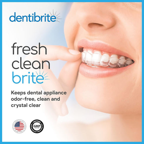 Crystals Cleaner for Removable Dental Appliances - 30ct - Invisalign Aligners, Retainers, Guards, Dentures,