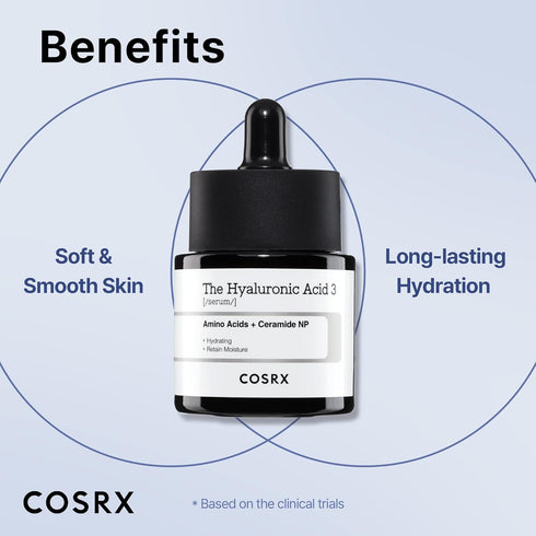 COSRX Pure Sodium Hyaluronic Acid 3% Serum, Hydration Boosting Facial Serum for Fine Lines (0.67fl.oz)
