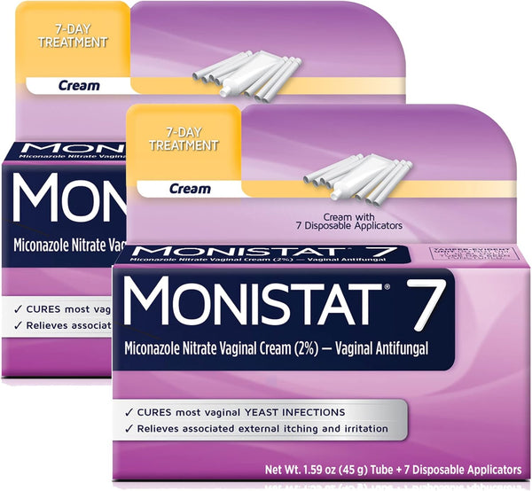 Monistat 7 Day Yeast Infection Treatment for Women, 7 Miconazole Cream Applications with 7 Disposable Applicators, 2