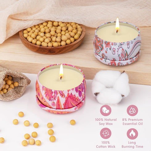 Set 9 Pack Pack Scented Candles Gifts for Women, Aromatherapy Candles Soy Wax Include Lavender, Jasmine and Vanilla