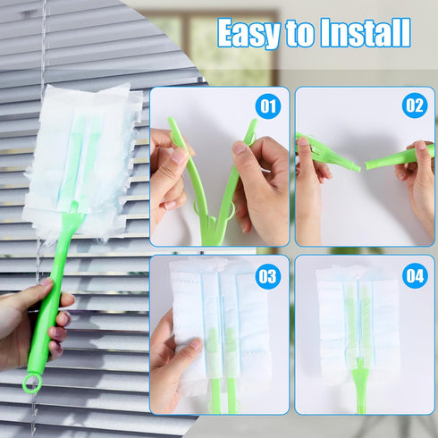30PCS Disposable Duster Refills, 180 Degree Electrostatic Replacement Heads for Home Office Multi-Surface Dusting