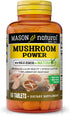 MASON NATURAL Mushroom Power with 95% EGCG & Matcha - Optimal Wellness, Stress Support, 60 Plant Based Tablets
